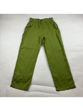 C&C California Green Linen High Rise Ankle Pant S